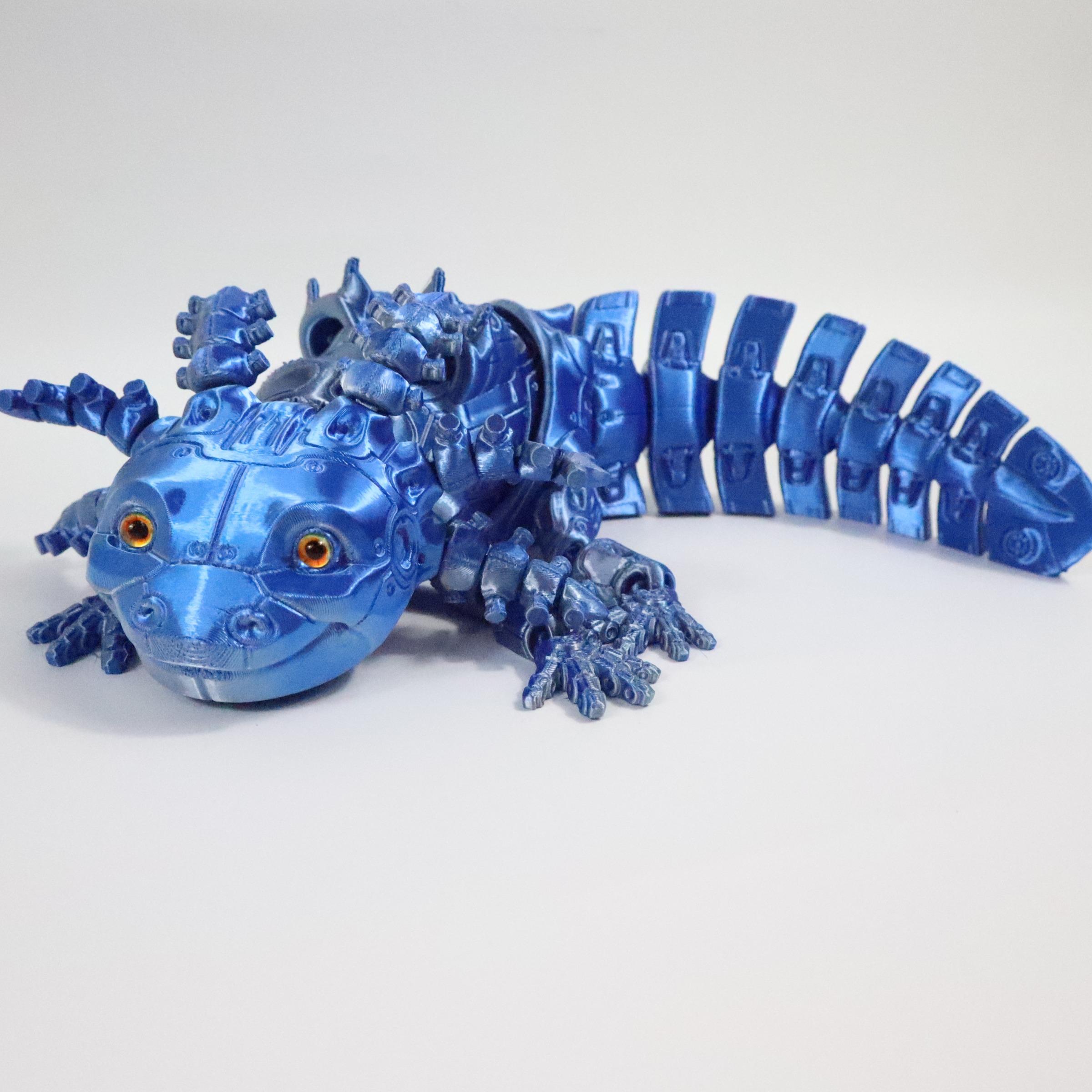 3D Printed Axolotl Figurine, Detailed Robot Axolotl Toy, Home Decor, Desk Ornament, Unique Gift for Robot & Future Collectors