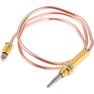 Aupoko Thermocouple for Gas Fireplace Patio Heater Thermocouple 24" Length, M8x1 End Nut and Head Tip Fit for BBQ Grill or Fire Pit Heater or Gas Water Heater