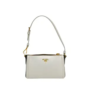 Pre-owned PRADA White Gold Hardware Black and White P226359117