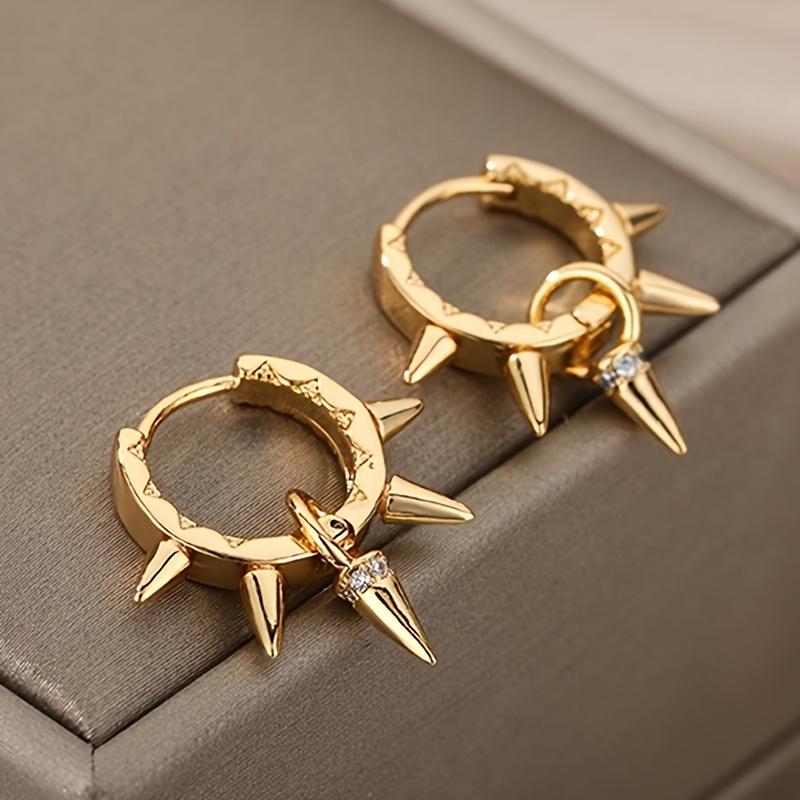 A pair of gothic stud earrings, unisex and neutral style, hip-hop ear studs, party and gathering decorative accessories