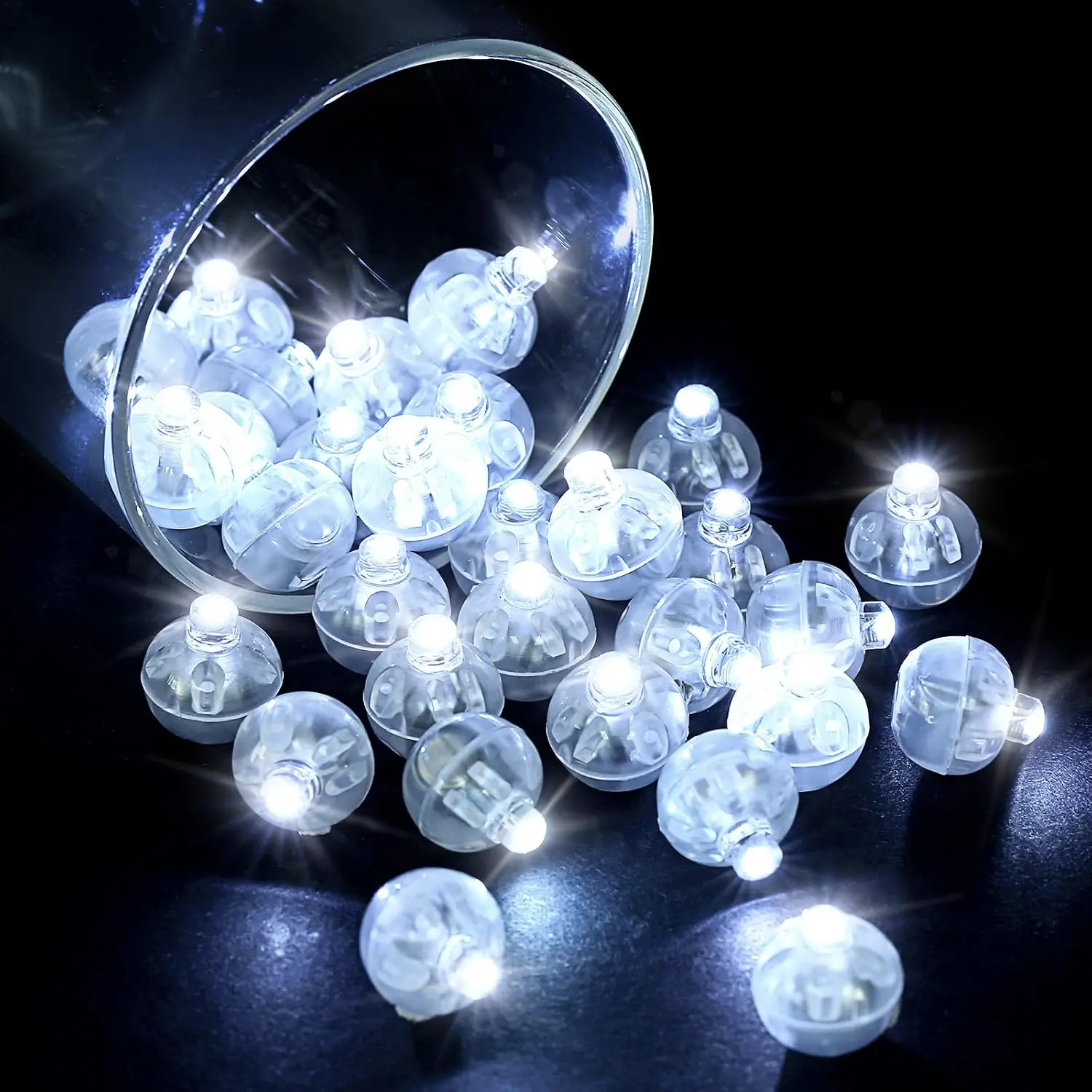 30 count LED Balloon Lights Mini Round LED Ball Lights, White |  , For Paper Lantern, Party Decorations, Christmas Halloween, Birthday Wedding