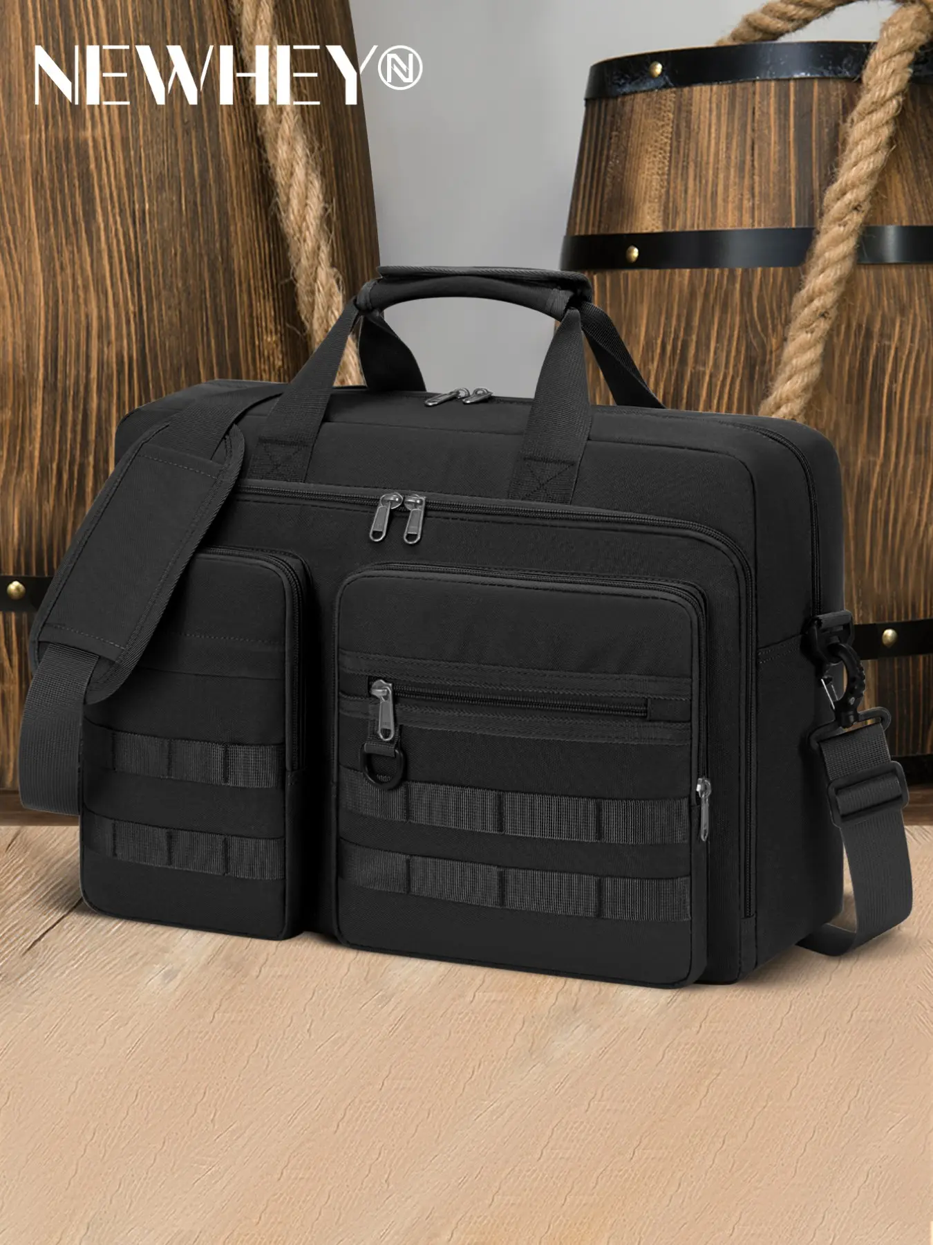 Professional Messenger Bag for Men, 15.6-17.3 Inch Expandable Laptop Bag, Waterproof Business Briefcase with Zip, Computer Shoulder Bag for Work, Travel Essentials, College