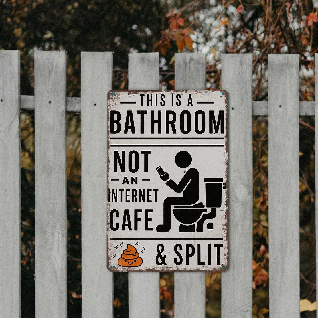 Funny Bathroom Wall Decor Metal Sign Vintage This Is A Bathroom Not An Internet Cafe Tin Wall Art For Washroom Toilet Farmhouse Home Office 8 X 12 Inch