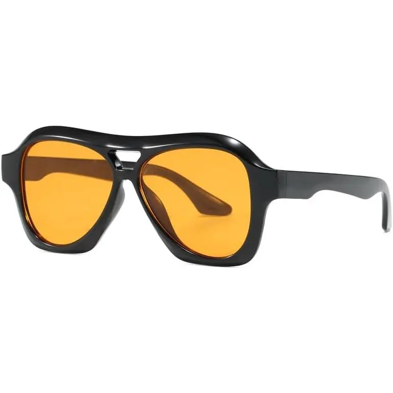 Bold  Aviator Sunglasses for Women & Men - Leopard/Black Frame with Tinted Lenses, UV Protection
