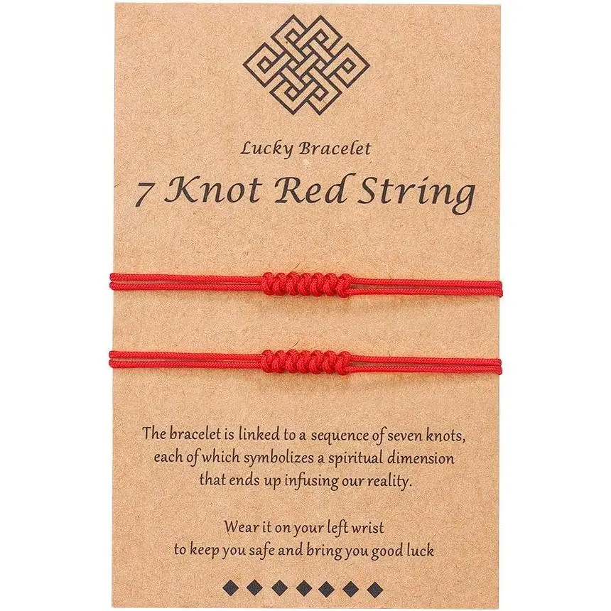 7 Knots Red String Bracelet,  Luck  for Women Men Family |  symbolic bracelet representing protection and  luck, a meaningful  for family, , women, and men