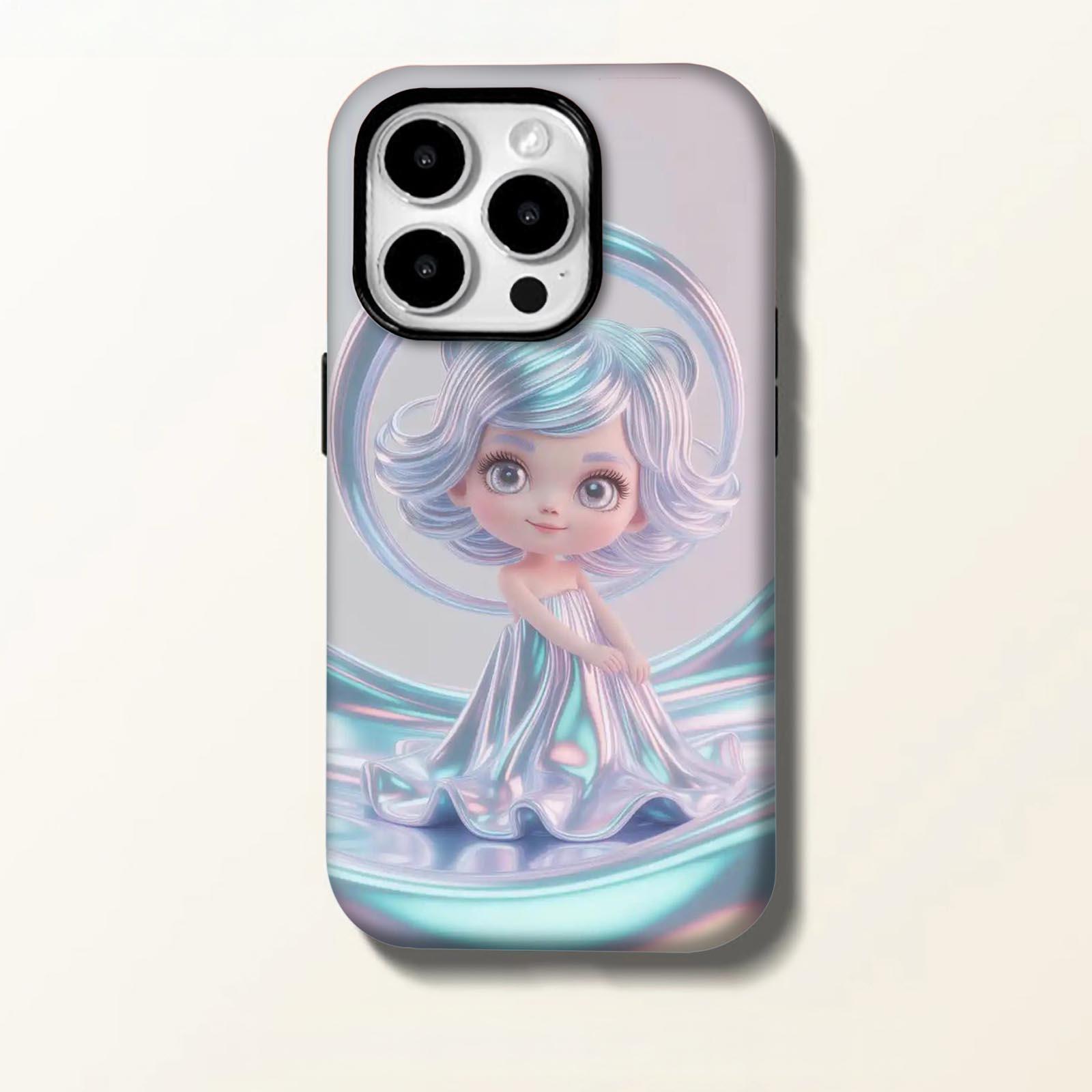 silver, dress, character Soft And Hard Two-In-One Film Printed Full Pattern Case For IPhone 16 15 14 13 1211 Pro Max Plus Phone Case