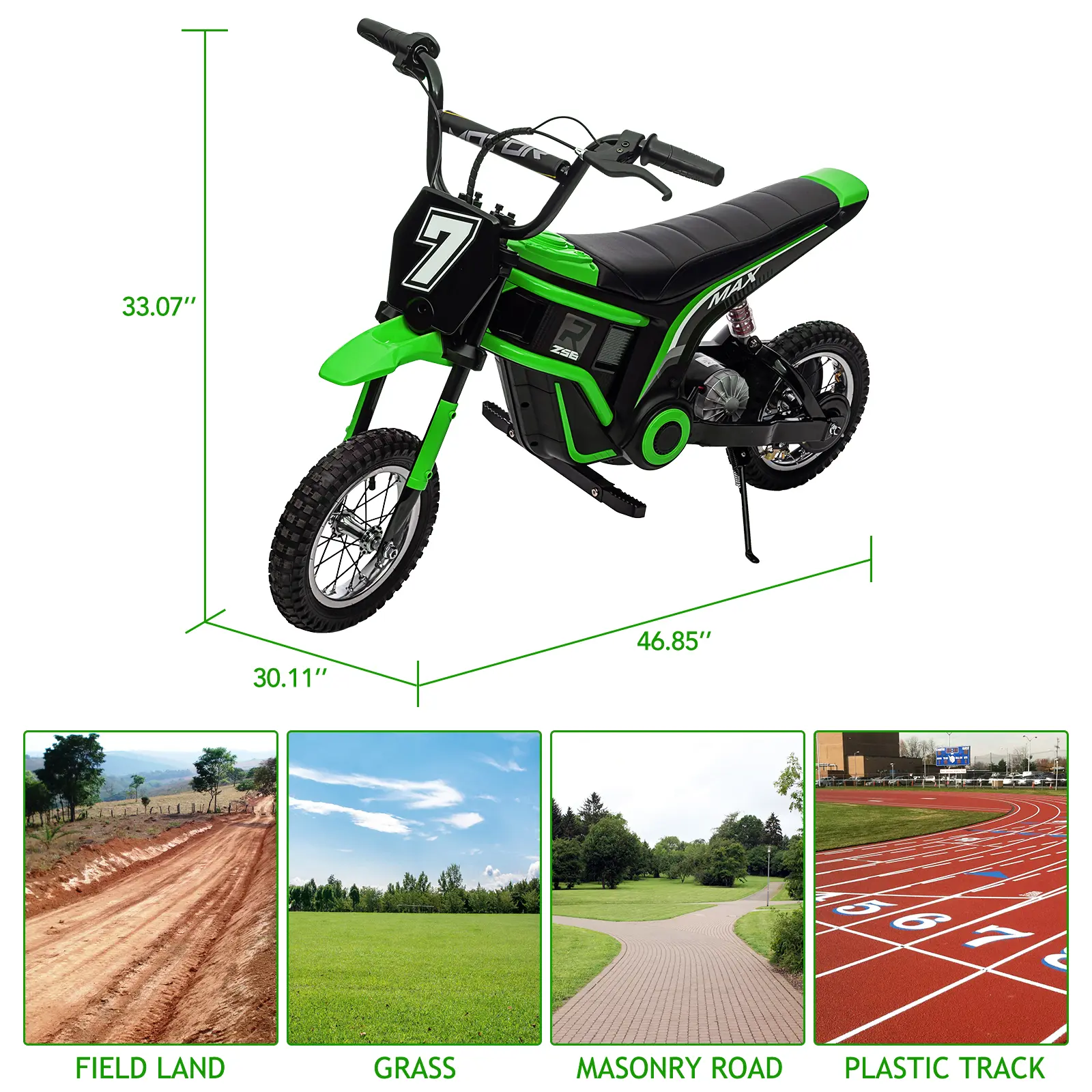 24V Electric Dirt Bike for Kids, 2 Speed Modes Ride on Motorcycle 350W, Ride on Dirtbik with & Twist-Grip Throttle, Up to 14.29 MPH, for Age 14+
