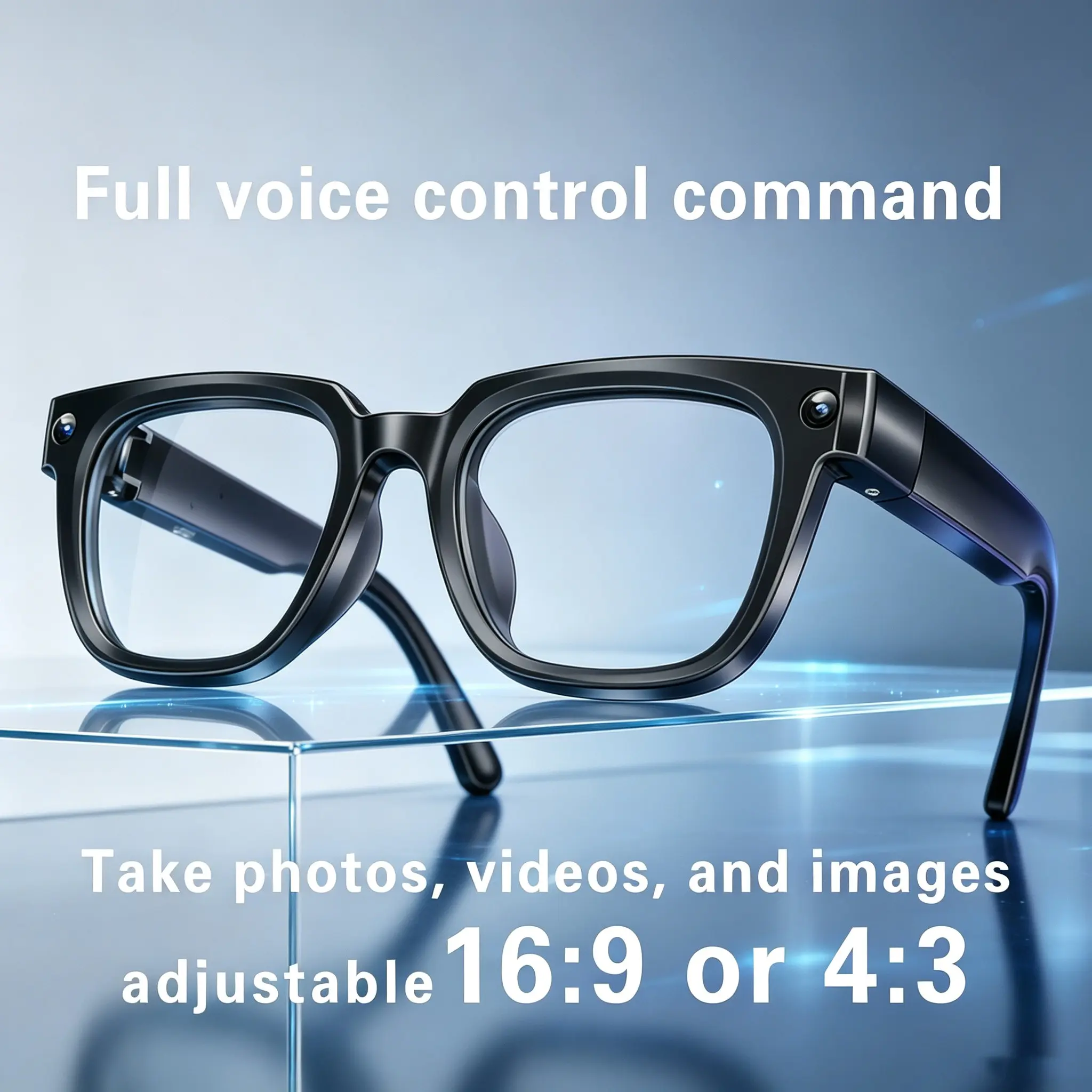 New Q11 Smart Camera Glasses, HD Vision with Dual Microphones, Ai Object Recognition, Bluetooth-compatible V5.3, Wearable Tech Glasses, Unisex, Ideal for Daily Use & Outdoor Activities