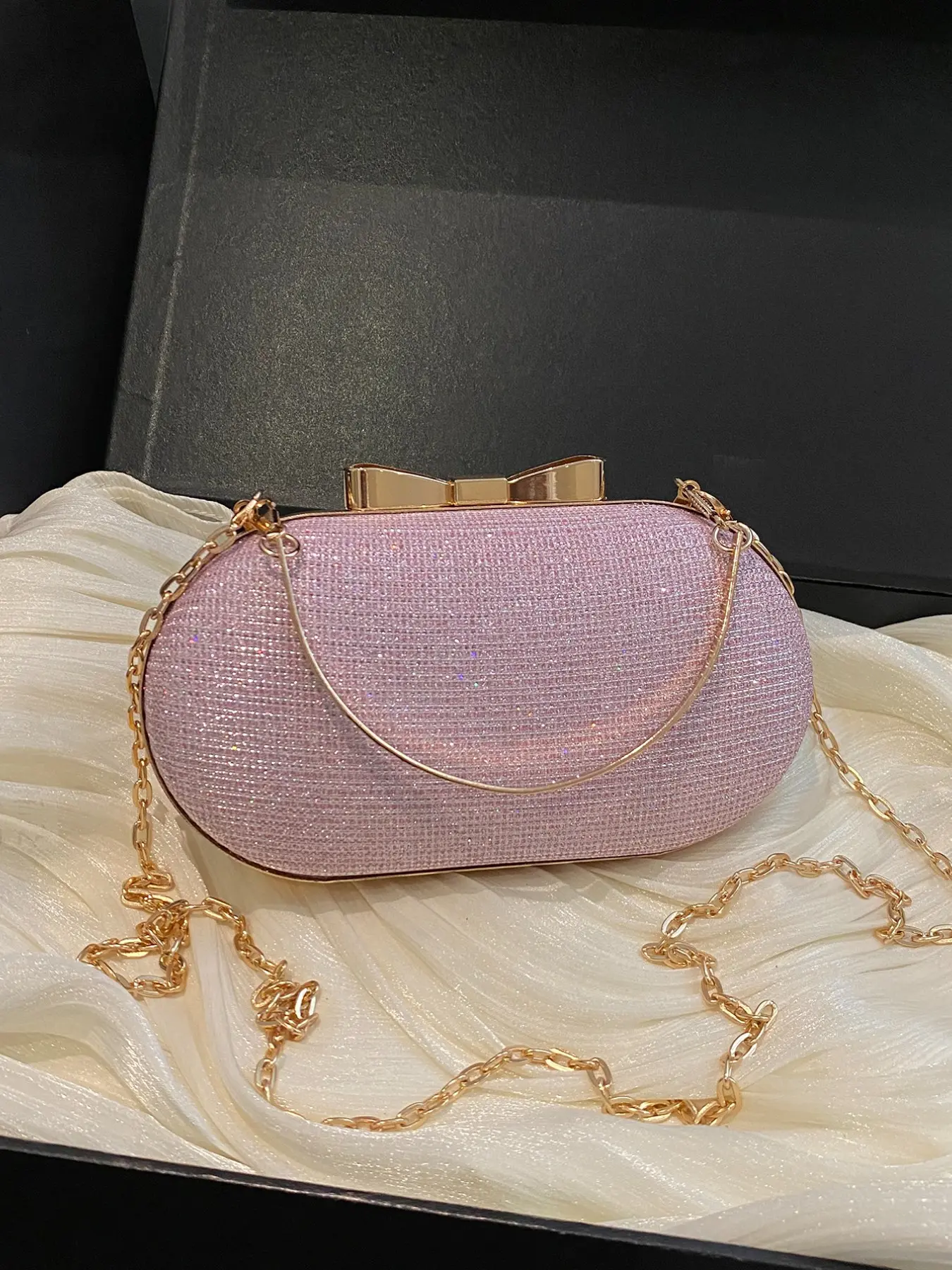 French Mini Shell Bag for Women, Metal Lock Chain Small Bag, Handbag Shoulder Crossbody Evening Bag, Elegant PVC Leopard Pattern