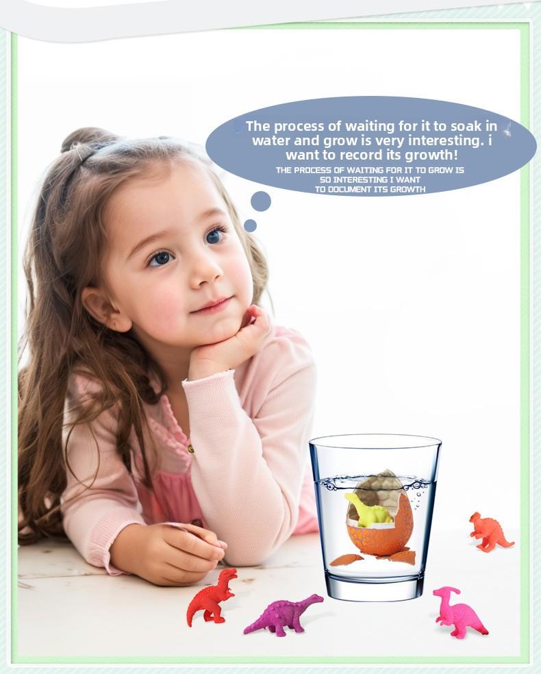 Dinosaur egg expands and gets bigger, children's educational model toy, small dinosaur hatching egg