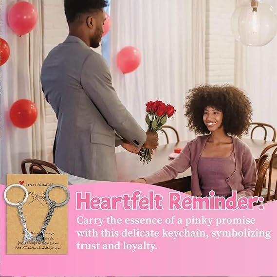 2PCS Pinky Promise Matching Keychains – Cute Symbolic Couple Gift Set for Couples and Best Friends, Trendy Daily Carry Charm, Durable Keepsake for Anniversary, Friendship, Everyday Use SpringStatements