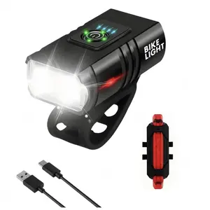 Bike Light Set ,USB - rechargeable Lights, Easy to install, Lights with Multiple Lighting Modes,  rechargeable bicycle light, 6 Light Modes, Super Bright Bike Lights lumen super bright bike lights smart bike lights