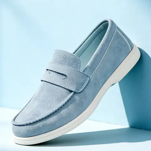 Men's Suede Penny Loafers, Slip-On Moccasin Dress Shoes, Lightweight Breathable Flat, Gentleman Stylish Casual Driving Boat Shoes, Durable Casual Shoes, Office Commuting Shoes #GLOBAL PICKS