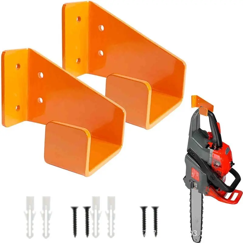 2-Pack Heavy-Duty Chainsaw Hanger Wall Mount, Electric Tool Rack, Organizer Tool Holder, Garage Storage Hook, Garden and Workshop Organizer, Metal Material