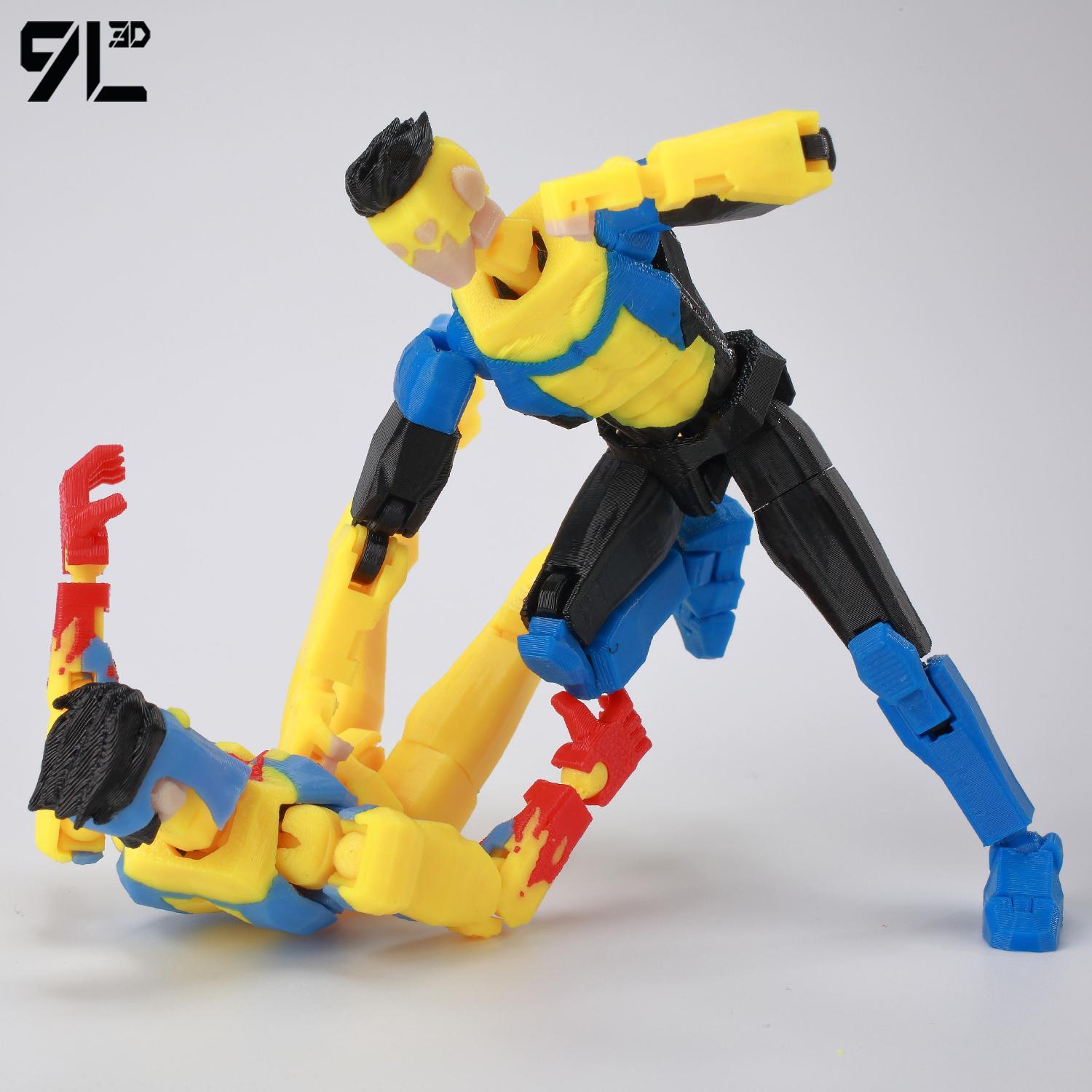 9L3D Printed Invincible Tech Jacker T13 Lucky13 Action Figure Dummy13 Motorcycle Multi-Jointed Collectible Model Toy Titan13