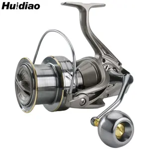 Huidiao KNIGHT ST Saltwater Big Game Spinning Reel 8000/9000/10000/12000/14000 Surf Fishing Reel Long Cast Reel with Metal Power Knob 4.8:1 for Shark Pier Inshore Offshore Live Bait Fishing