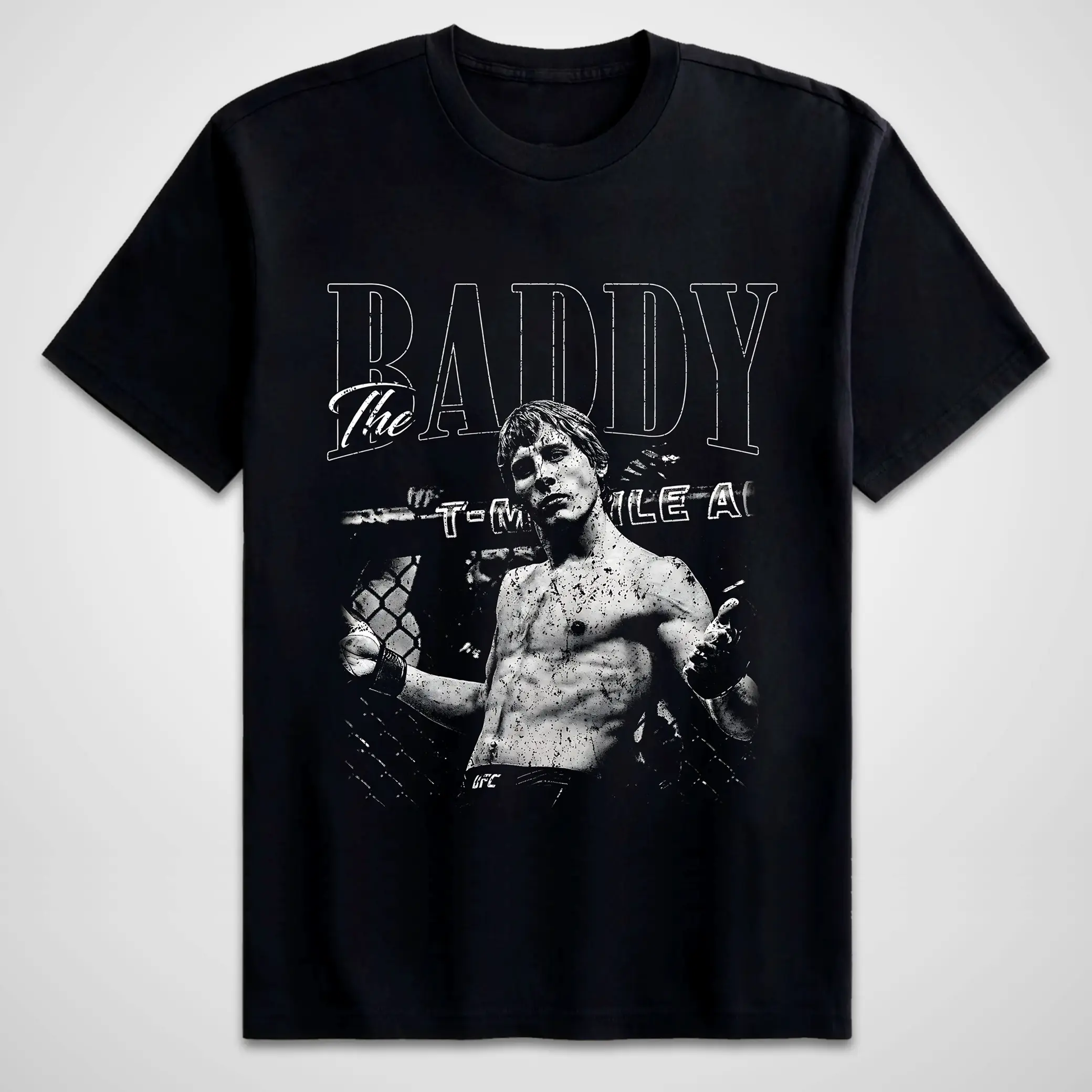 Men's MMA Graphic T-Shirt, Vintage Combat Sports Tee, Short Sleeve Cotton Shirt, Casual Fight Fan Top