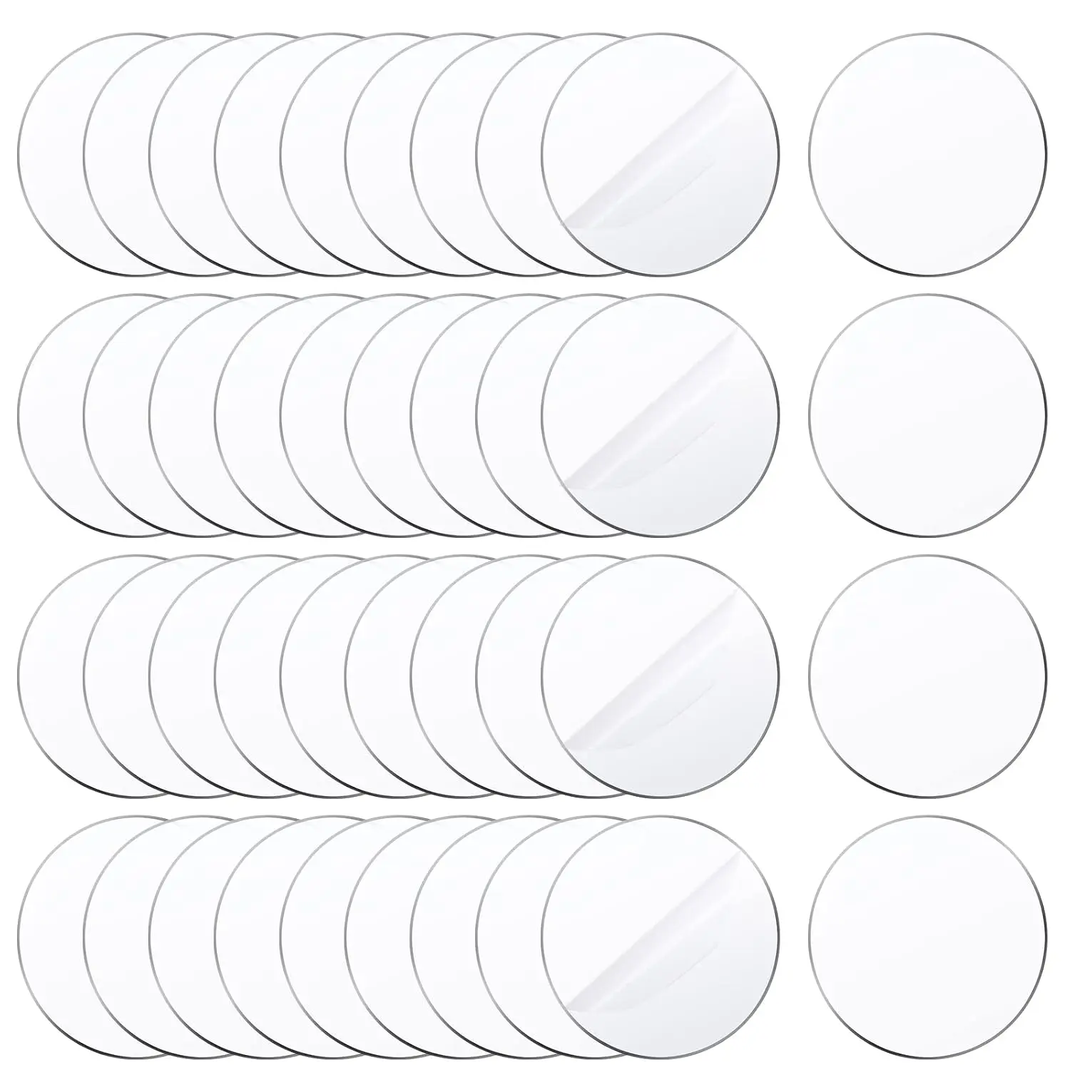 50 count 2 Inch Round Clear  Plexiglass Sheet Disc Circle Plastic Sheet Plastic Sheet Transparent Board Panel for Glass DIY Project Picture Frame Paintings Art (2'', Transparent, 50)