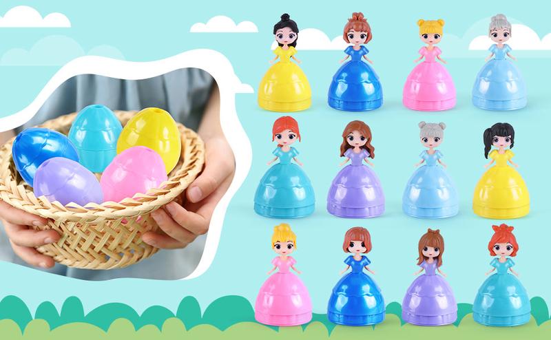 Easter Gifts for Kids, 12 Piece Prefilled Easter Egg,Perfect for 3+ Year Old Boys and Girls, Ideal for Easter Basket Stuffers