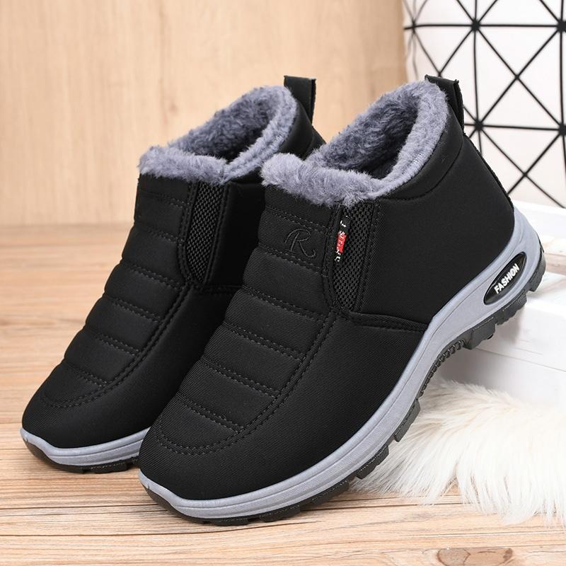 Winter Plush Boots for Men Women Warm Thick Sole Snowproof Short Tube Boots Cozy Indoor Outdoor Casual Shoes Perfect Holiday Party Gift Red