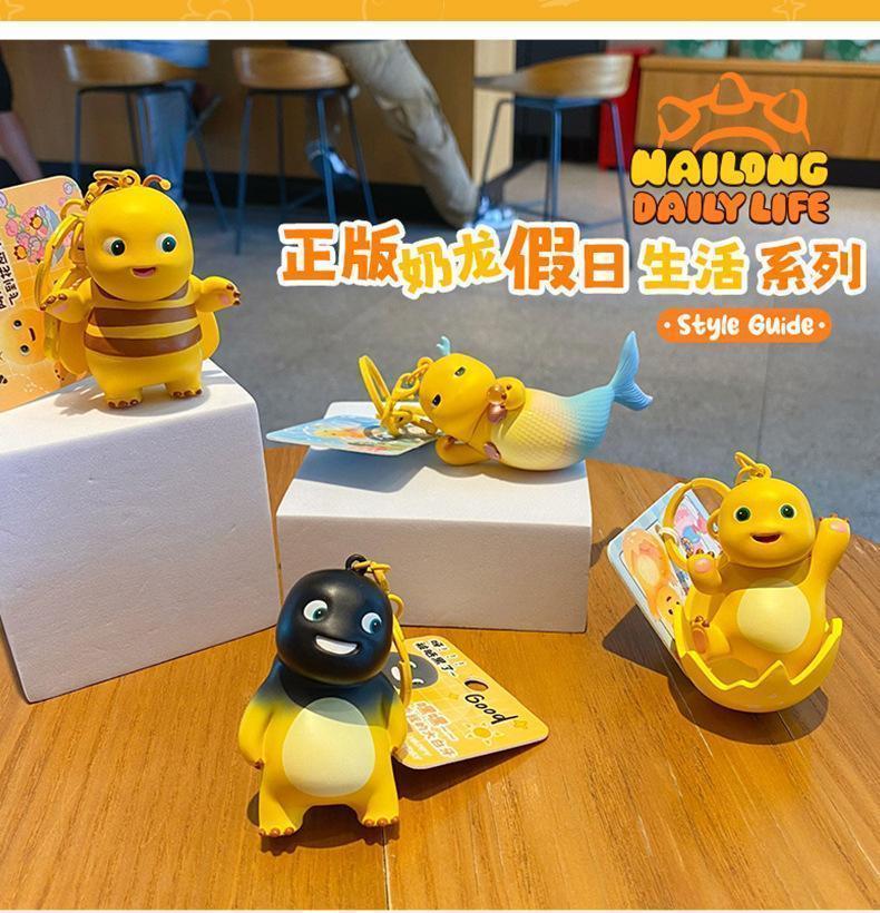 Kawaii Nailong Keychain Cartoon Anime Funny Milk Dragon Doll Keychain Backpack Pendant for Girlfriend's Birthday Gift