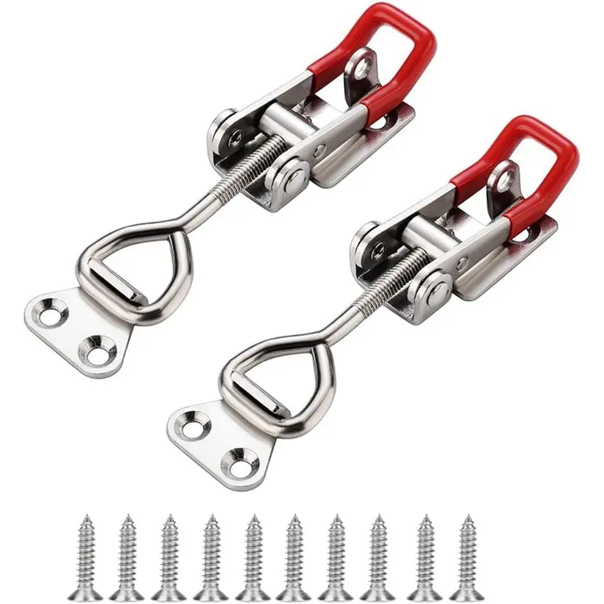 2 Pack 4003 Adjustable Toggle Latch Clamp  Latch Clamps 1322Lbs 600Kg Holding Capacity Heavy Duty Large Toggle Latches, Pull Toggle Clamp Latch for , ToolBox Case etc.