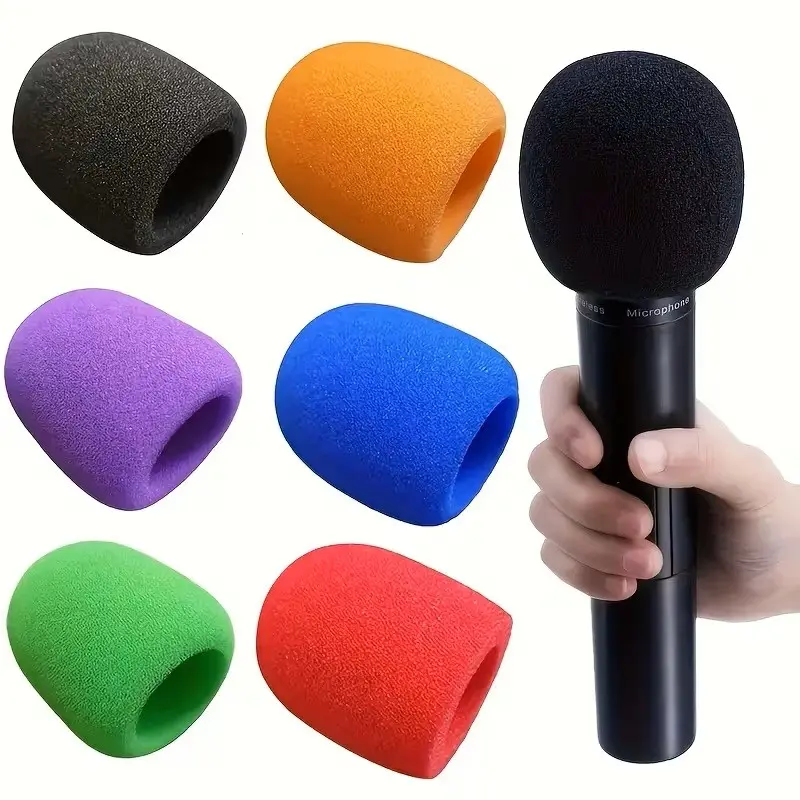 7 Colorful Microphone Pop Filters, Soft Thick Design for Handheld Mics, Enhances Sound Clarity, Dust Protection, Random Colors