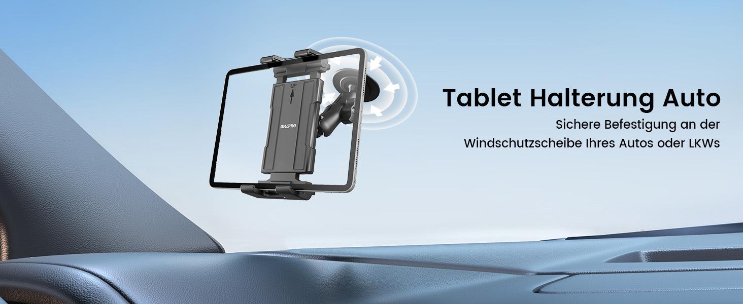OHLPRO Tablet Wall Mount, iPad Holder Wall with Adhesive Base 360° Rotatable Tablet Holder No Drill Mobile Phone Wall Mount for 5-13 Inch iPad Galaxy Tab eReader Smartphone Universal Car Windscreen