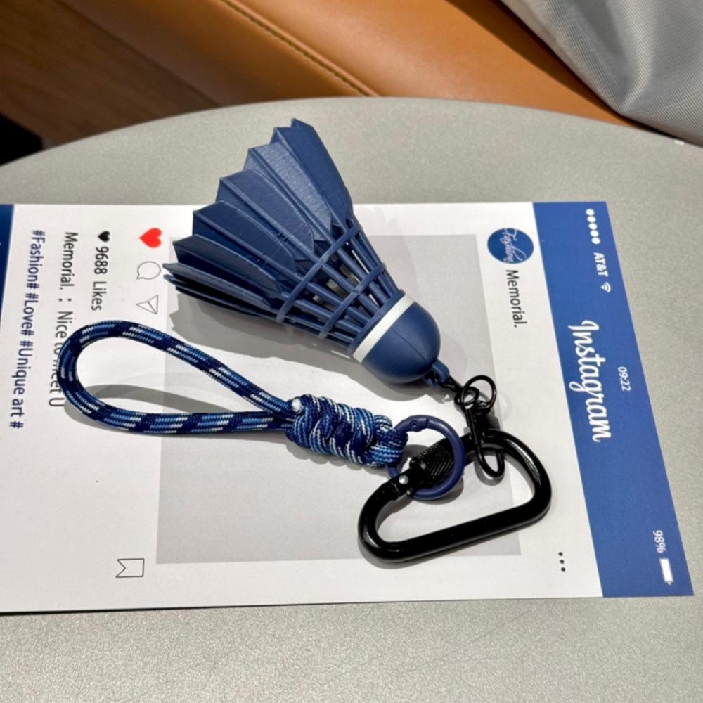 Badminton Keychain Bag Charm, Dark Blue Sports Backpack Pendant, Stylish Athletic Accessory for Backpack, Gym Bag Decoration, Travel and Daily Use Gift for Sports Lovers