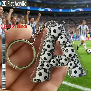 2D Flat Acrylic Football Letter Keychain, Specially Designed As a Keychain Pendant for Football Players And Fans, Suitable for Football Themed Party Gifts, Souvenirs, Bags, And Training Match Keychains