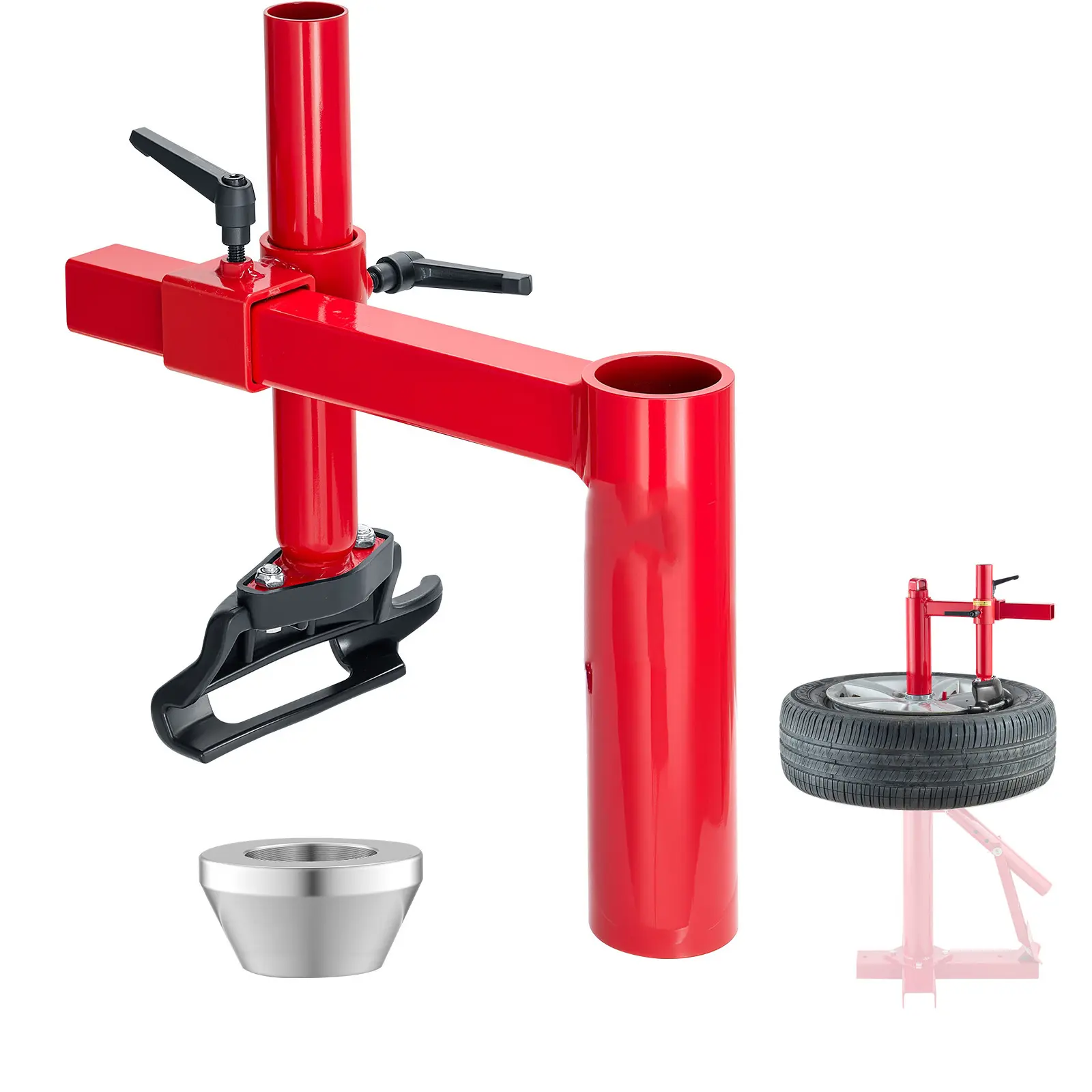 Manual Tire Changer with Silver Cone, Mounting and Demounting Tool for Most Cars, Reduces Rim Damage