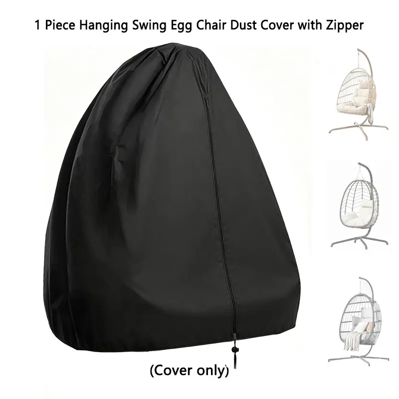 210D Oxford Fabric Outdoor Garden Patio Swing Chair Cover with Zipper, Waterproof Sunscreen Furniture Dust Cover, Traditional Style All-Purpose Cover