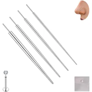 12PCS Body Piercing Taper Insertion Tool Kit 14G 16G 18G 20G Piercing Changing Tool Internal/External Threaded/Push In Piercing Threader Tool for Ear/Nose/Navel/Nipple/Lip/Eyebrow/Tongue