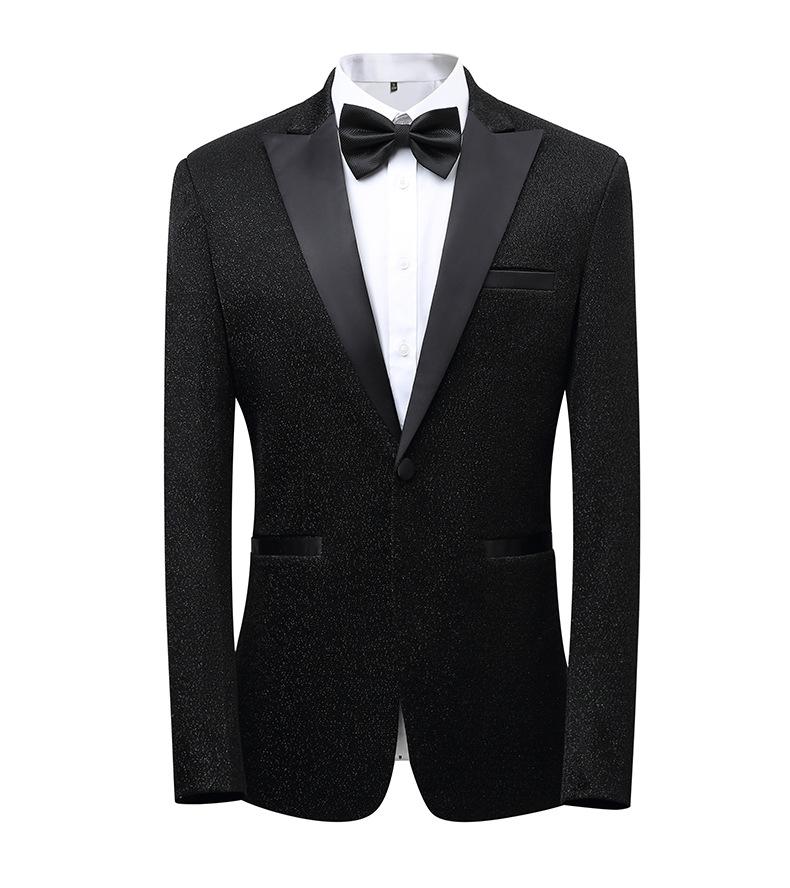 Men's Slim Fit 3-Piece Color Block Suit  Notch Lapel Light Business Groom Wedding Tuxedo, Center Vent