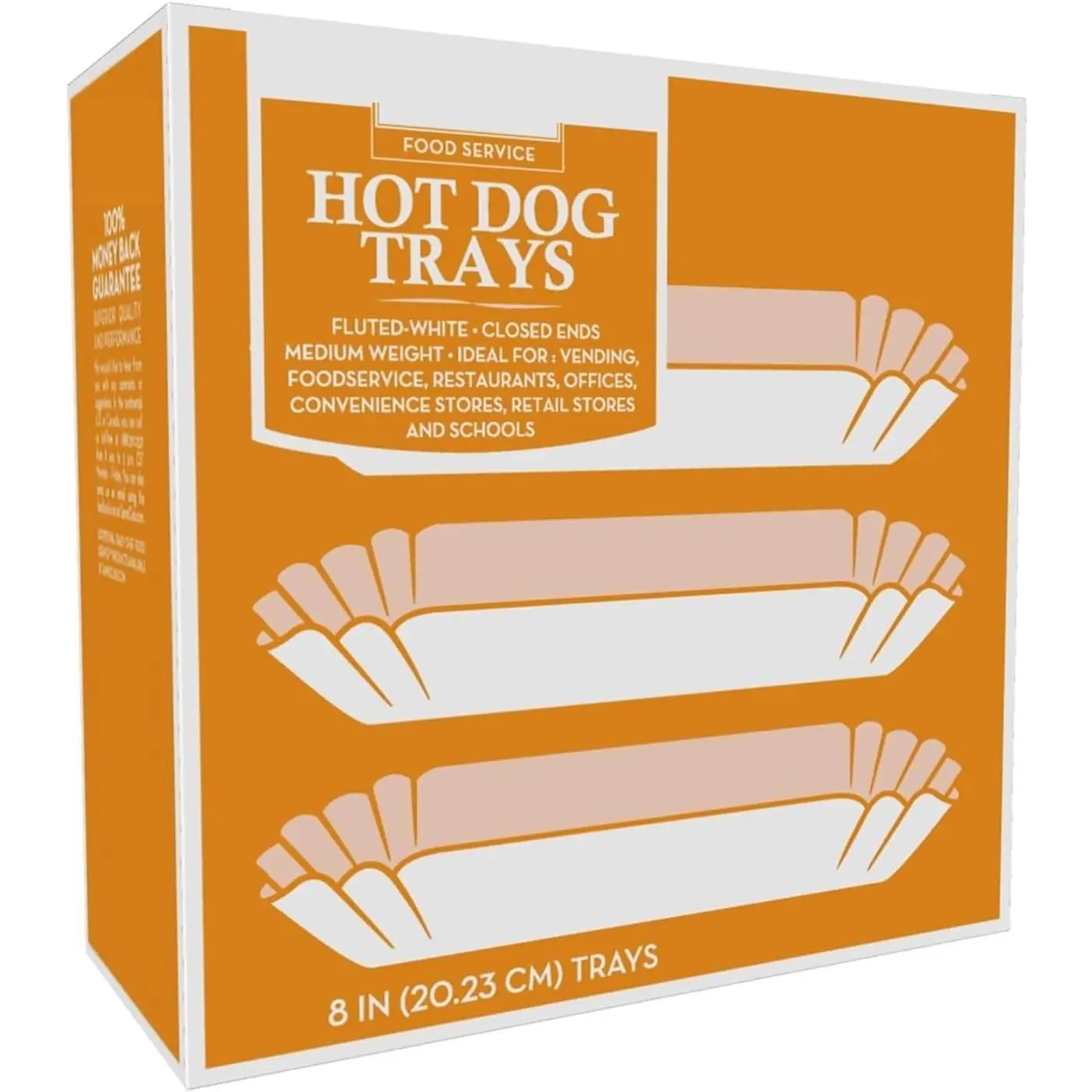 100 Paper Hot  Trays | White Hot  Wrappers | 8 Inch Hotdog Tray Holders Plates | Disposable Fluted Hotdog  | Hotdog Container - Concession Stand Trays - Hot  Cart Accessories