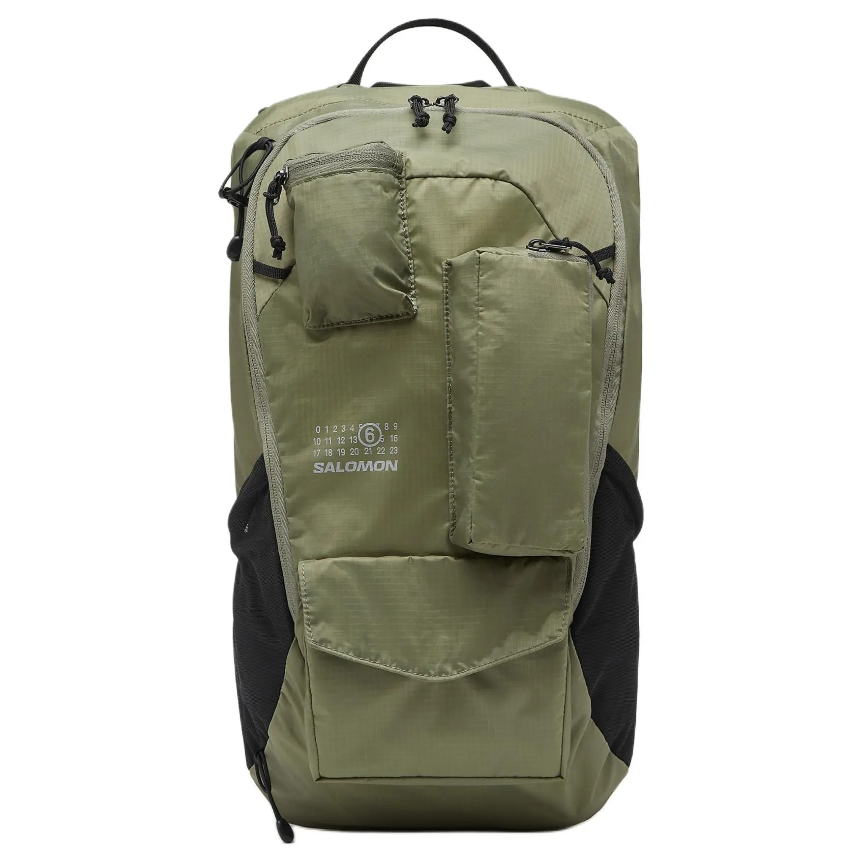 MM6 Maison Margiela x Salomon Digital Print Nylon Backpack for Men, Minimalist Style in Green