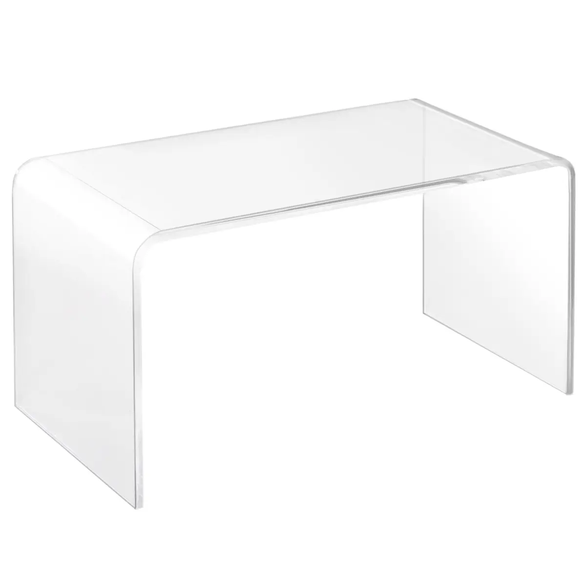 32" Long Rectangle All Acrylic 15mm Thick Waterfall Coffee Table, Clear