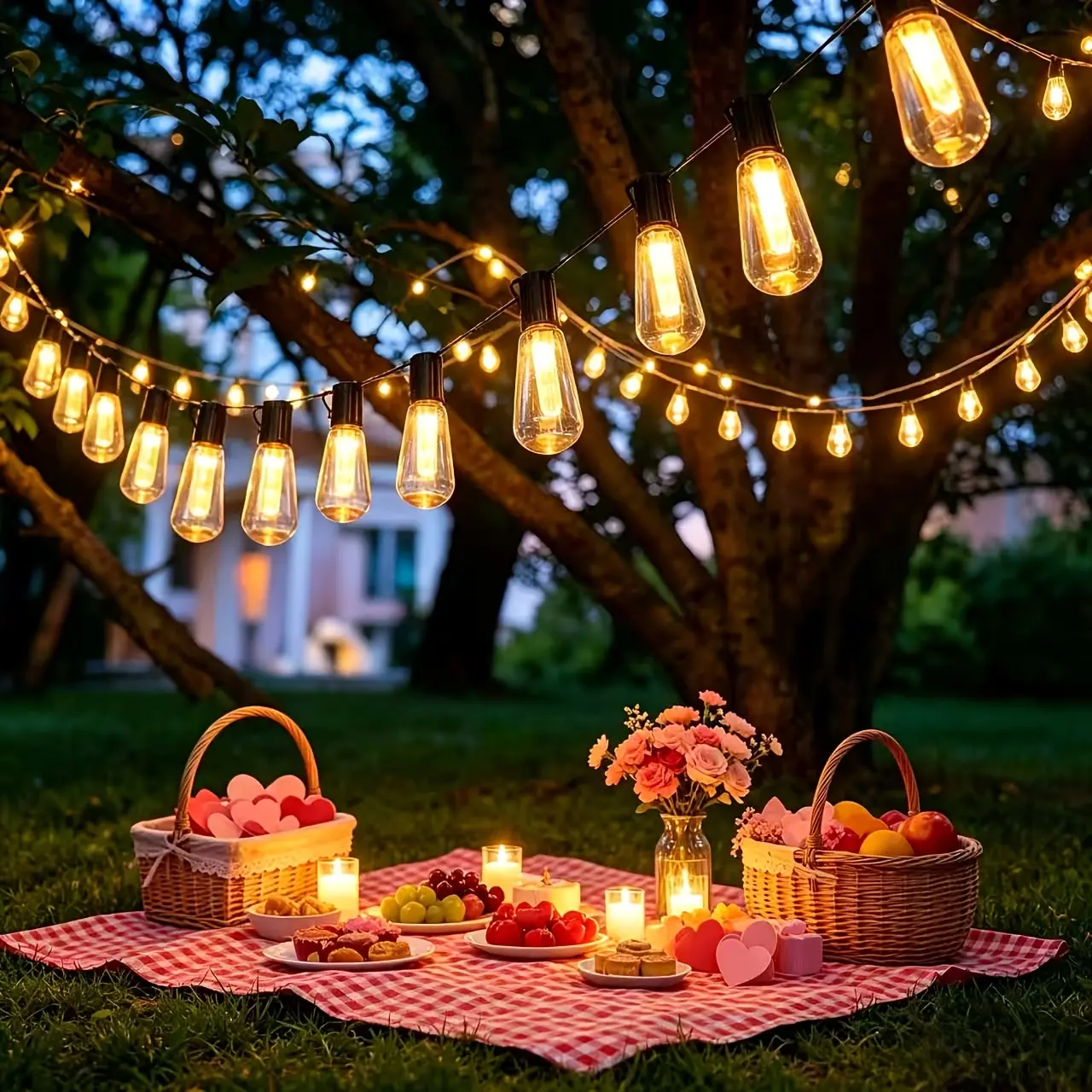 20-LED Solar Powered Outdoor Wall Light, Vintage Papaya Design, Warm White Fairy Light, Plastic Body, Suitable for Garden, Camping Decorations