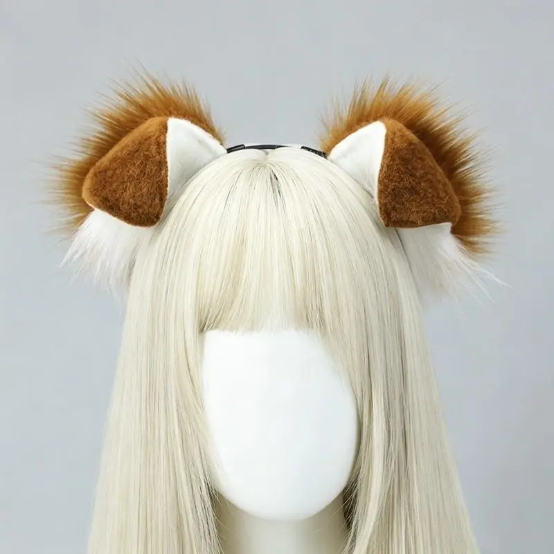 Soft Plush Dog Ear Headband, Realistic Cartoon Animal Ear Headwear, Lovely Cosplay Costume Accessory for Themed Gatherings, Halloween Events, Studio Shooting & Daily Outfit Matching