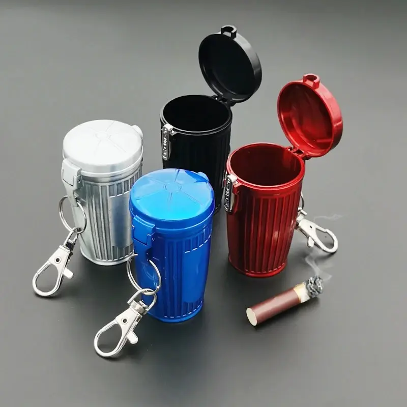 Portable Creative Covered Ashtray Mini Storage Bucket Sealed Fire-Extinguing Outdoor Travel Ash Tray For Smoking