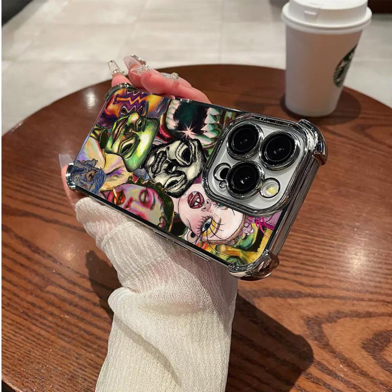 Psychedelic Surreal Faces Phone Case – Vibrant Pop Art & Distorted Portrait Aesthetic Design Phone Case For iPhone 17 16 15 14 13 12 11 PRO PLUS MAX Phone Case