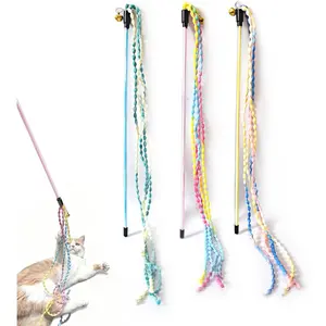 Wands for Indoor, 3 count  Teasing Stick with  Interactive  Toys Cute Kitten Wand Safe Kitty