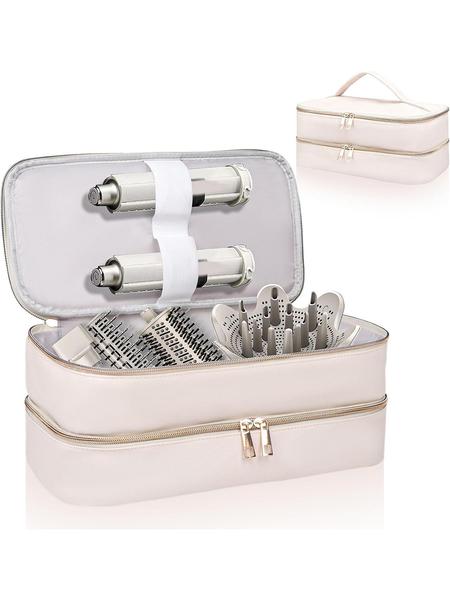 Hair Dryer Storage Bag, Portable Hair Styling Tool Organizer, Double Layer Zipper Makeup Bag, Carrying Case for Hair Dryer Shark Flexstyle FlexFusion Airwrap Brush Double-Layer Hair Accessories Tools Storage Bag, Travel Cosmetic Bag, Christmas gifts
