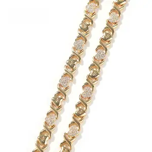 New diamond-studded gold-plated hip-hop necklace, luxury and sophisticated heart infinity collarbone chain jewellery, thick layered gold necklace for women, charming beach stackable necklace that does not tarnish, exquisite pendant fashion jewellery
