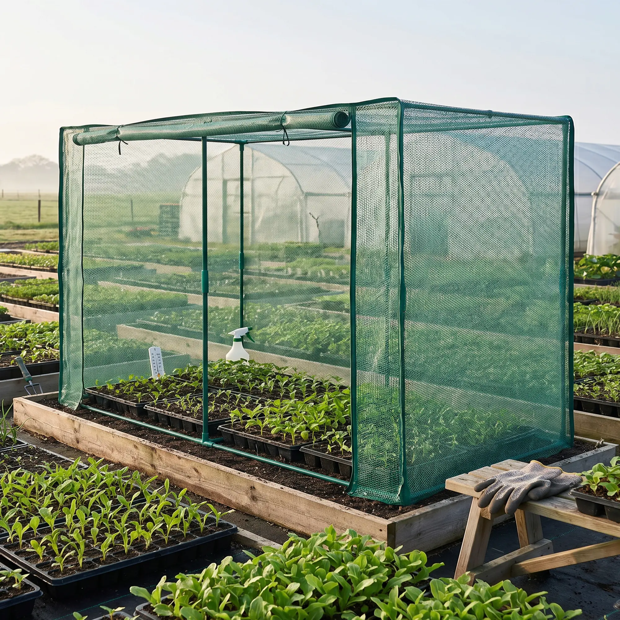 Garvee Walk-In Garden Plant Protection Cage - Zippered Roll-Up Door, Heavy-Duty Steel Frame, Anti-Tear Mesh Netting for Vegetables, Flowers - Deer, Rabbit, Bird, Insect Barrier