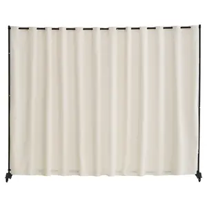 【DealsForYouDays】VEVOR Room Divider, Portable Panel Room Divider with Wheels Curtain Divider Stand, Freestanding Room Divider Privacy Screen for Office, Bedroom, Dining Room, Study, Beige