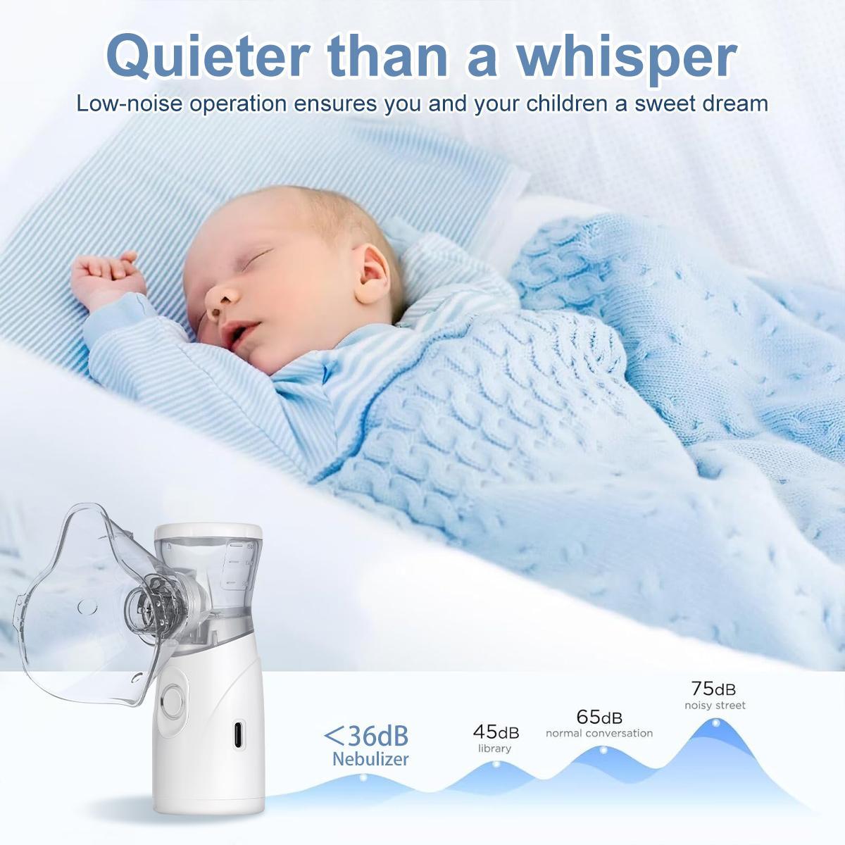 Handheld Ultrasonic Nebulizer, Portable Home Nebulizer, Rechargeable Mesh Nebulizer, Includes Face Mask and Mouthpiece, Features a Compact and Self-Cleaning Design, Suitable for Home Use, Travel, and Respiratory Assistance. Handheld Ultrasonic Nebulizer, Portable Home Nebulizer, Rechargeable Mesh Nebulizer, Includes Face Mask and Mouthpiece, Features a Compact and Self-Cleaning Design, Suitable for Home Use, Travel, and Respiratory Assistance.