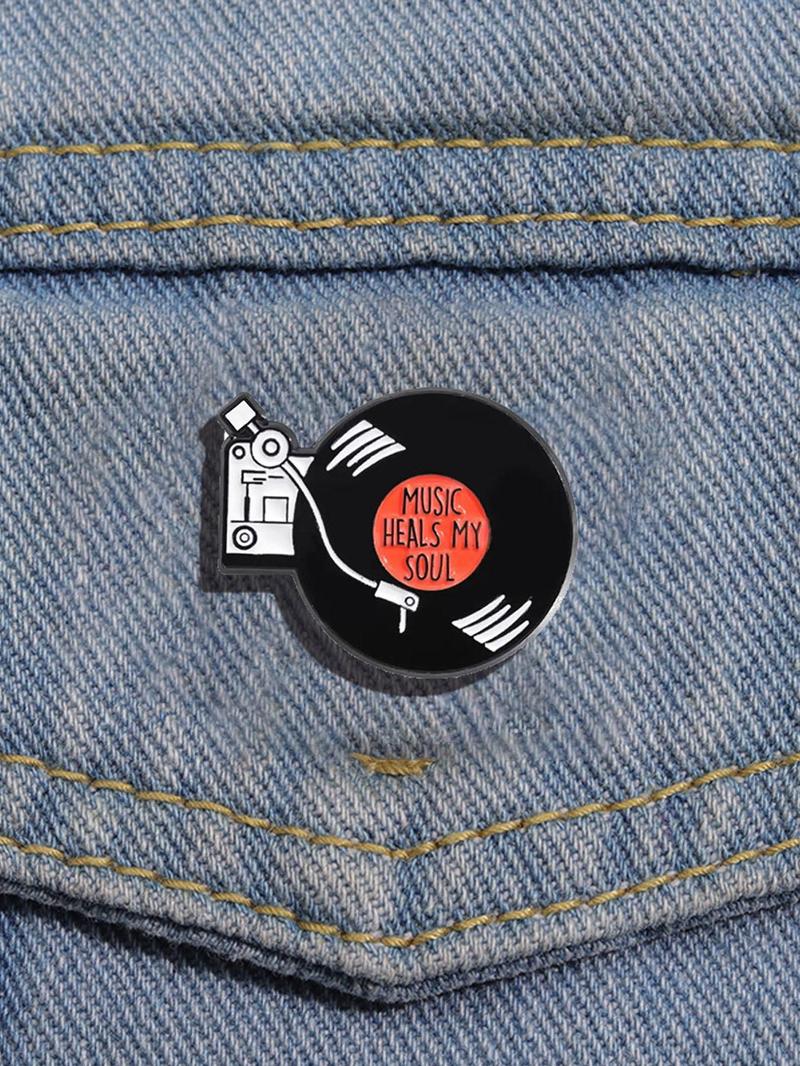 Record Design Brooch, Cute Clothes Badge, Hat Clip, Fashion Accessories for Men & Women, Enamel Pin Suitable for Backpacks, Jeans, Scarves, Hats Decoration