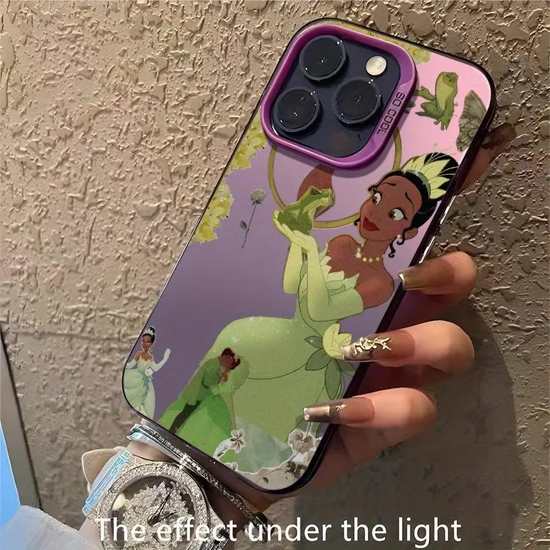Princess Tiana & Frog Prince Kiss Phone Case For iPhone 17 Promax 17Air 16 Plus 15 14 13 12 11 Pro & Samsung Galaxy S26 Ultra S25 S24 Plus Anti-fall Transparent soft TPU Shockproof Protective Cover