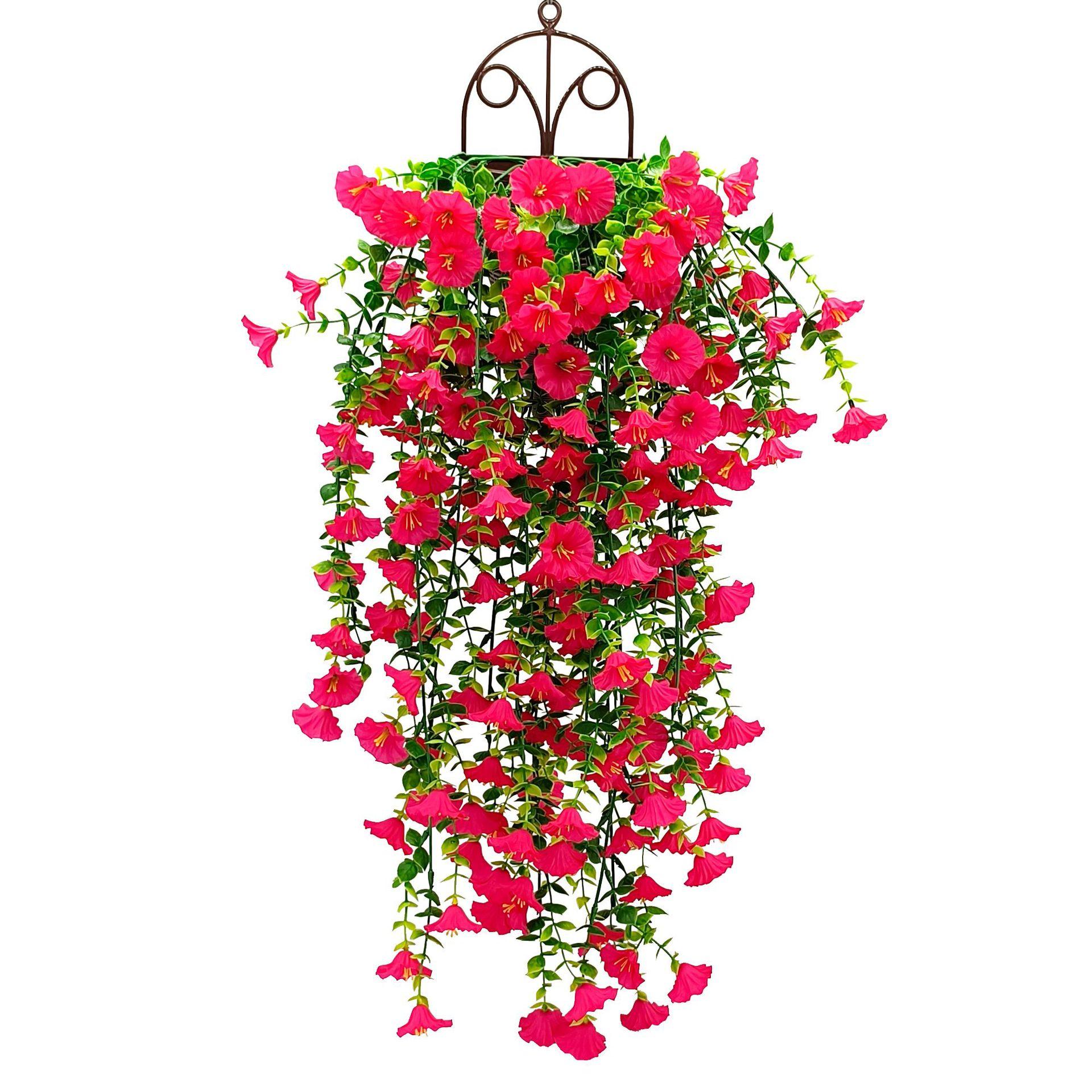 Hanging Artificial Morning Glory Flower Vines for Home Wedding Decoration Outdoor Indoor Garden Wall Decorations Realistic Fake Petunia Bouquets